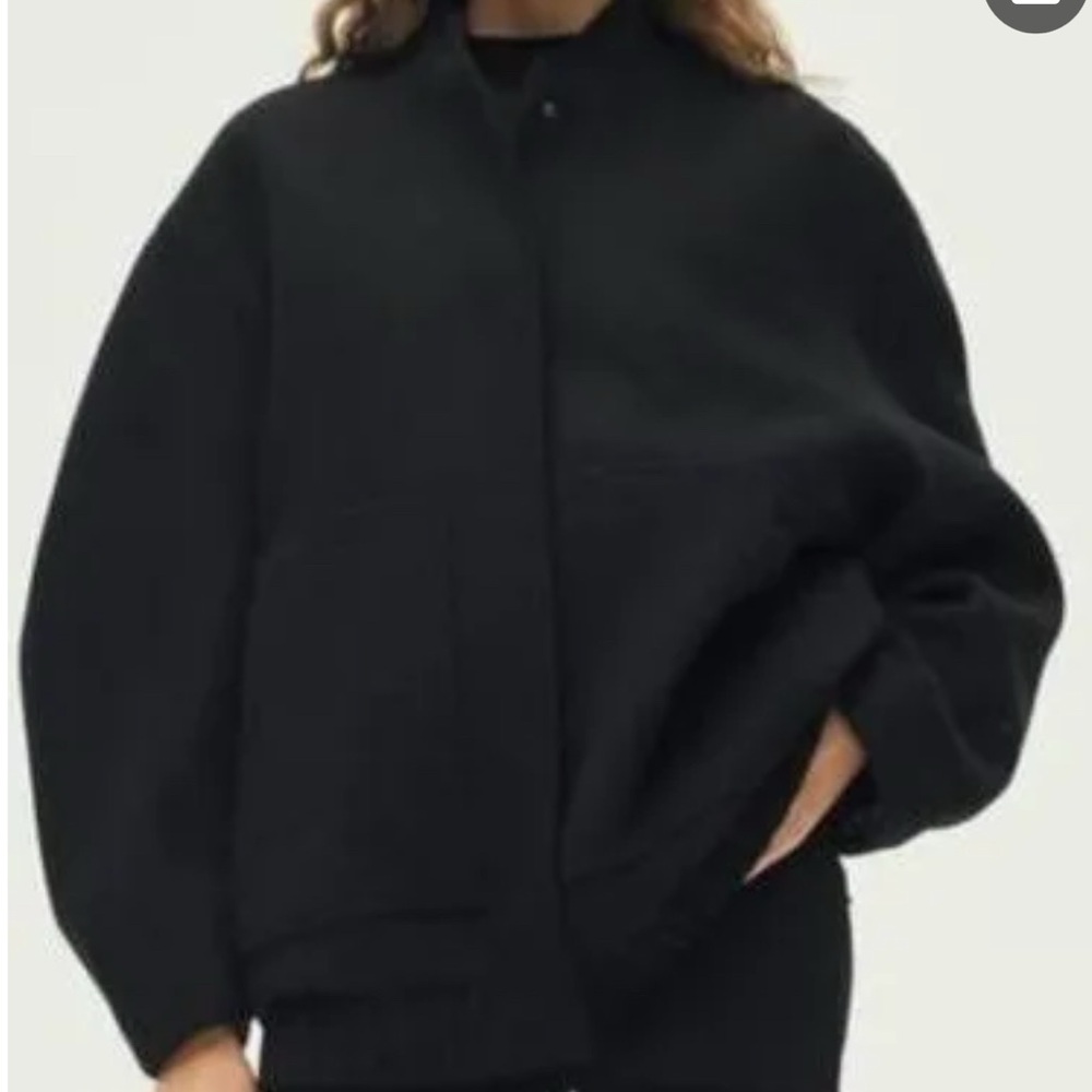Zara Women's Black Bomber Jacket